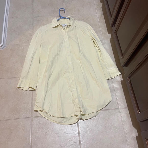 Saunders Yellow Oversized Mini Shirt Dress Size 4 Designer Women’s Casual Style - Picture 12 of 15